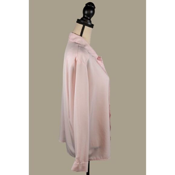 Notations Vintage Light Pink Button Front Long Sleeve Shirt with Embroidery Size - Picture 5 of 9